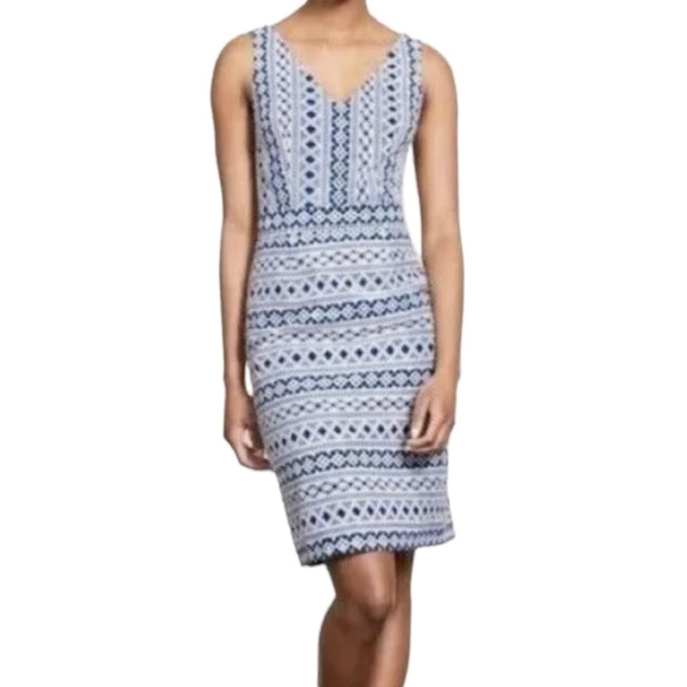 Boden | Blue and White Embroidered Sleeveless Dress